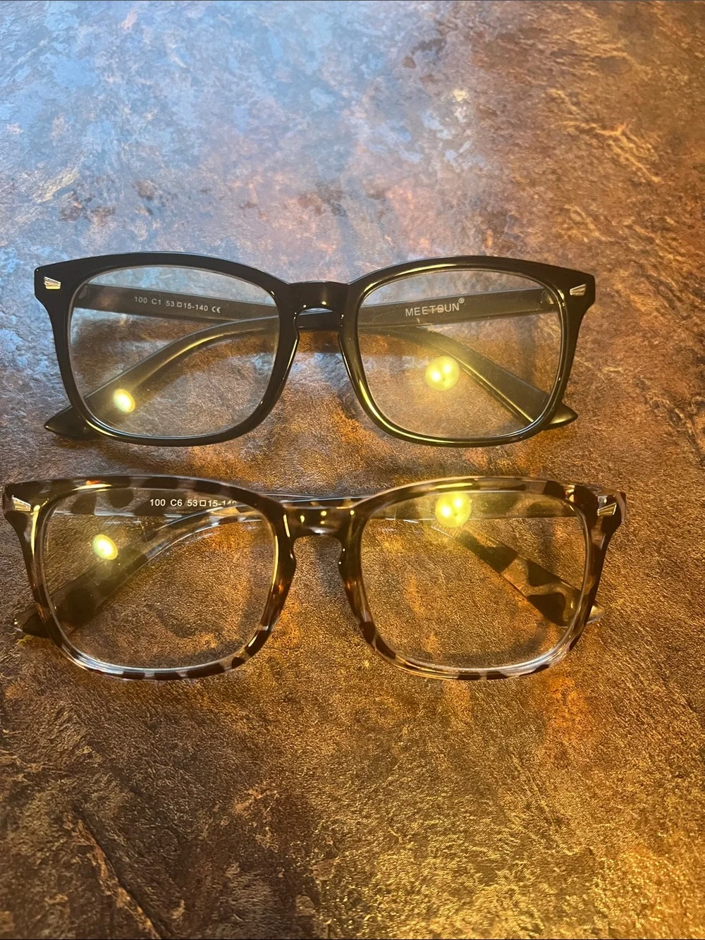 Black and Tortoiseshell Blue Light Eyeglasses - Classic Square Frames